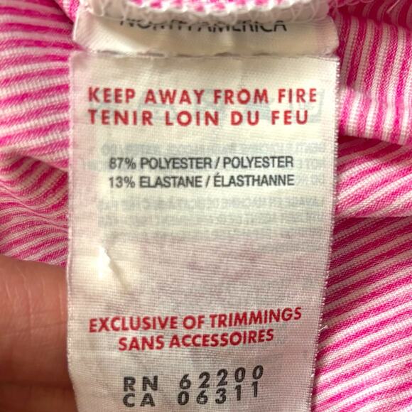 Puma Pink & White Striped Polo with Cap Sleeves Size S - Picture 9 of 9